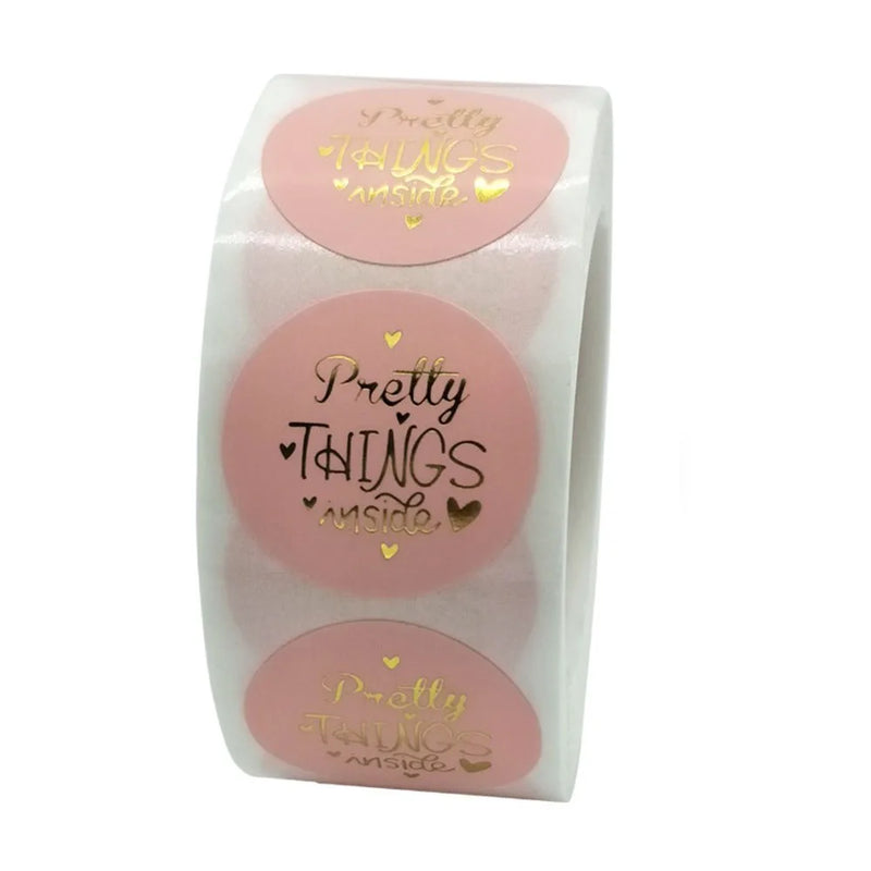 500pcs Pink Pretty Things Inside Stickers With Heart Stickers