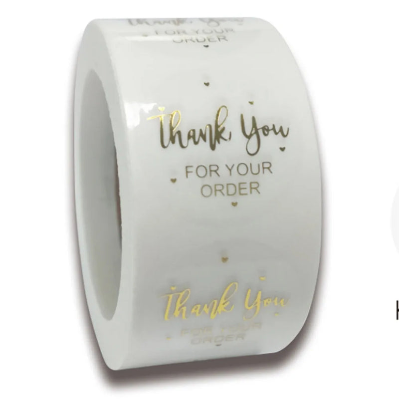 500pcs Thank you Stickers Round Clear Roll for Wedding Envelope Seal Label