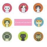 500pcs Cat Thank You Stickers 8 Designs School Reward Envelope De