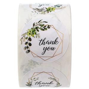 500pcs Greenery Frames Thank You Stickers Wedding Party Envelope Decoration