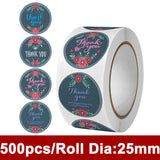 500pcs Thank You Sticker for Jewelry Packaging 25mm Round Label Tag