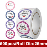500pcs Thank You Sticker for Jewelry Packaging 25mm Round Label Tag