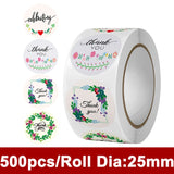 500pcs Thank You Sticker for Jewelry Packaging 25mm Round Label Tag