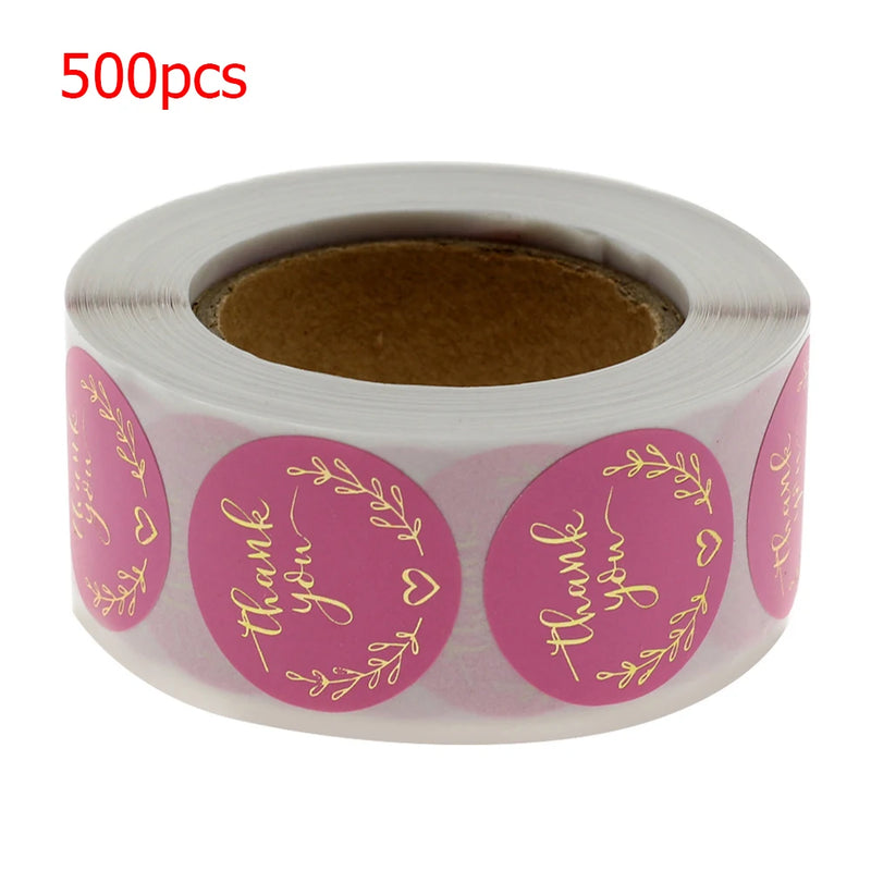 500pcs Thank You Foil Seals Stickers for Packaging Box Envelope Scrapbooking