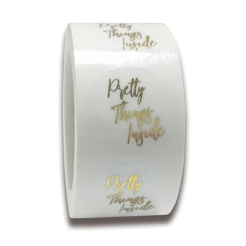 500pcs Clear Pretty Things Inside Stickers - Business Packaging