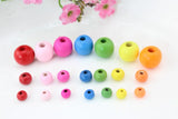 500pcs Natural Wood Round Beads Mixed Colors and Size for Jewelry Making