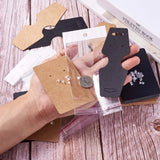 500pcs Earrings Necklace Display Cards with Plastic Ear Nuts and Cellophane Bags