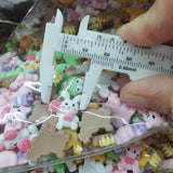 500pcs 10-20mm DIY Resin Cartoon Animal Rabbit Bear Flat Cabochon