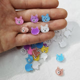 500 Small Bear Half Beads for DIY Jewelry Making