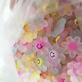 500pcs 12mm Sunflower Smile Face Half Beads Sticker DIY Jewelry Making
