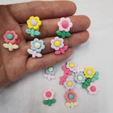 500pcs DIY Sunflowers Resin Sticker Beads for Scrapbook Jewelry Making
