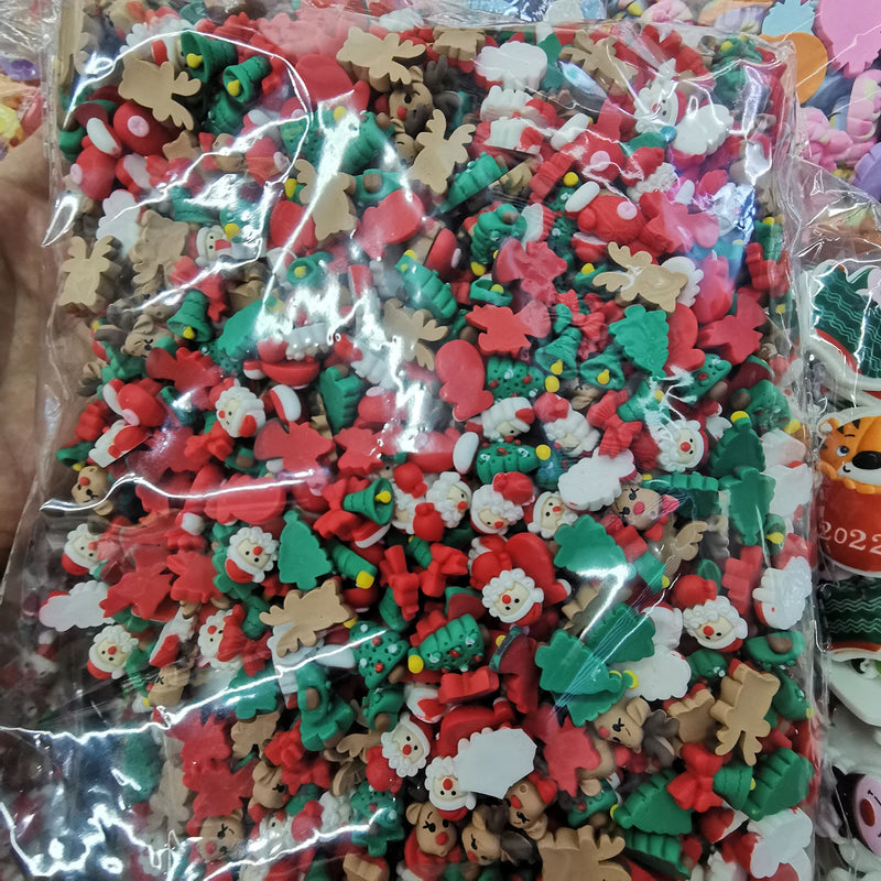 500 Resin Christmas Tree Santa Sticker Beads DIY Jewelry Accessories
