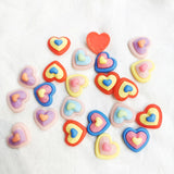 500pcs 15mm Candy Double Heart Flat Beads for DIY Jewelry Making