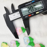500 Resin Jelly Tulip Flowers Sticker Half Beads 16-20mm