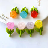 500pcs Resin Jelly Rose Flowers Sticker Beads for Scrapbook Hairpin Jewelry