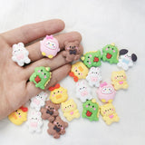 500pcs Resin Cartoon Animal Sticker Cabochon for Hairpin Jewelry