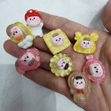 500 Resin Jelly Baby Face Doll Sticker Beads 20-22mm Scrapbook Jewelry Making
