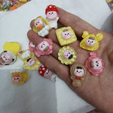 500 Resin Jelly Baby Face Doll Sticker Beads 20-22mm Scrapbook Jewelry Making