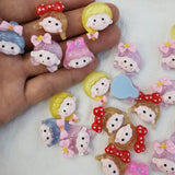 500pcs 20mm DIY Jelly Girls Shape Sticker Beads Scrapbook Hairpin Jewelry Making