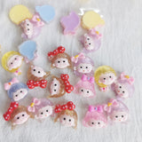 500pcs 20mm DIY Jelly Girls Shape Sticker Beads Scrapbook Hairpin Jewelry Making