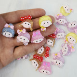 500pcs 20mm DIY Jelly Girls Shape Sticker Beads Scrapbook Hairpin Jewelry Making