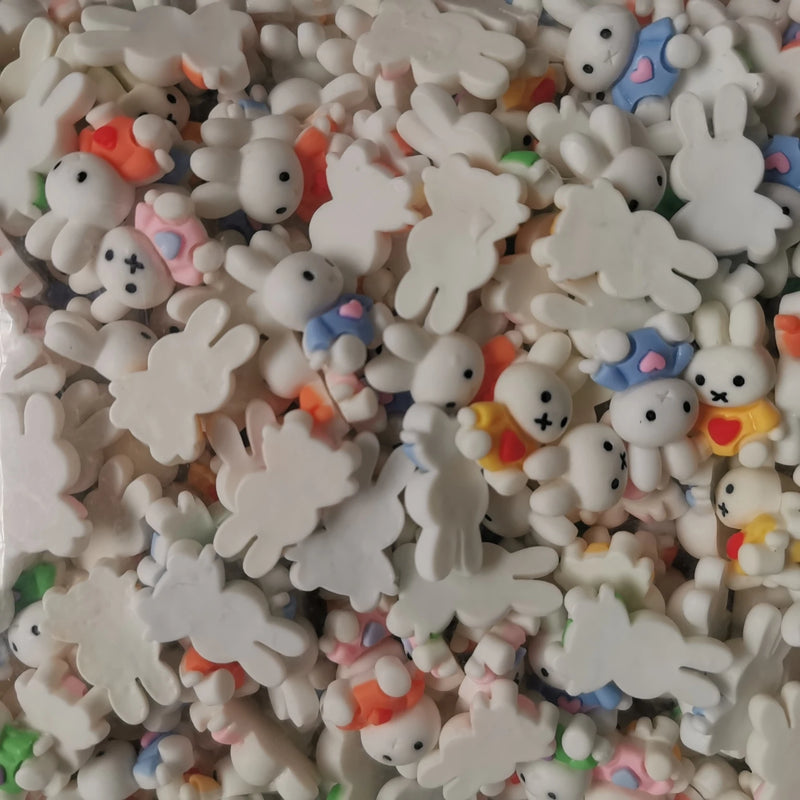 500pc 23-26mm Resin Rabbit Cabochon for Jewelry Making