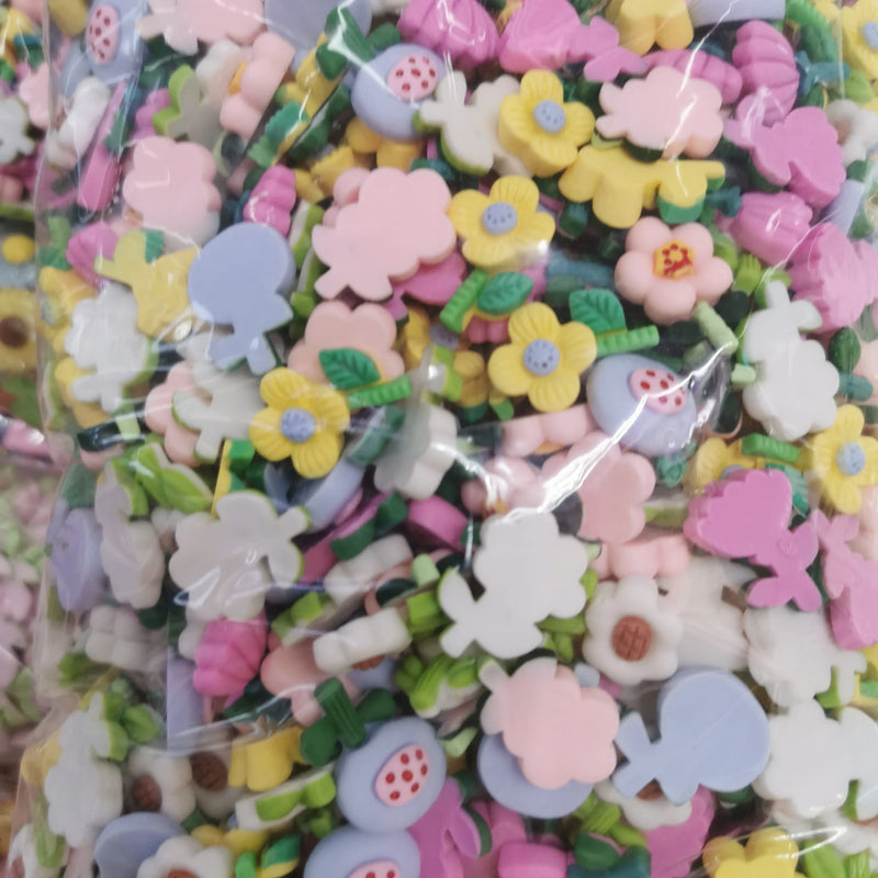 500pcs 24mm DIY Candy Sunflowers Sticker Half Beads