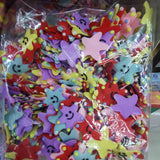 500PCS 25-32mm DIY PVC Soft Smiley Face Flowers Star Sticker for Scrapbooking