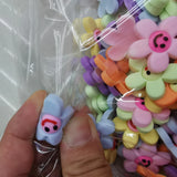 500PCS 25-32mm DIY PVC Soft Smiley Face Flowers Star Sticker for Scrapbooking
