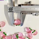 500pcs 15mm DIY Acrylic Peach Shape Sticker Beads