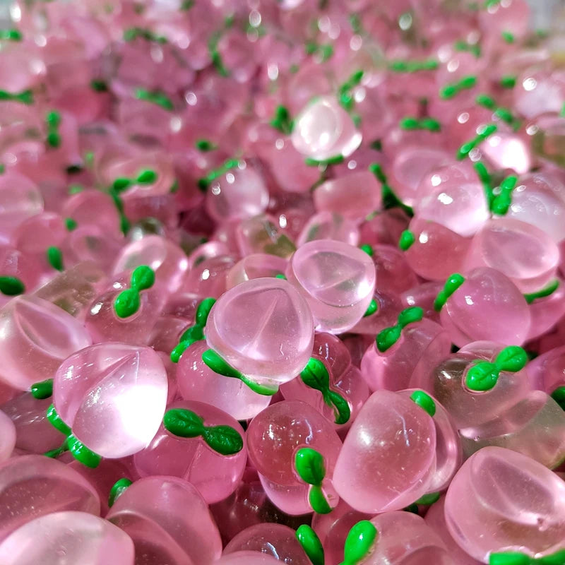 500pcs 15mm DIY Acrylic Peach Shape Sticker Beads