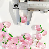 500pcs 15mm DIY Acrylic Peach Shape Sticker Beads