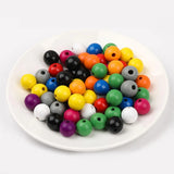 500x Rustic Round Wooden Beads 16mm Hole Bracelet DIY Ball Beads