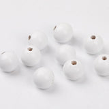 500x Rustic Round Wooden Beads 16mm Hole Bracelet DIY Ball Beads