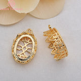 6PCS 13x18MM Oval Shaped Charms Pendants for Jewelry Making