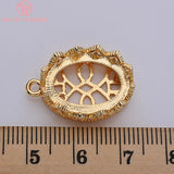 6PCS 13x18MM Oval Shaped Charms Pendants for Jewelry Making