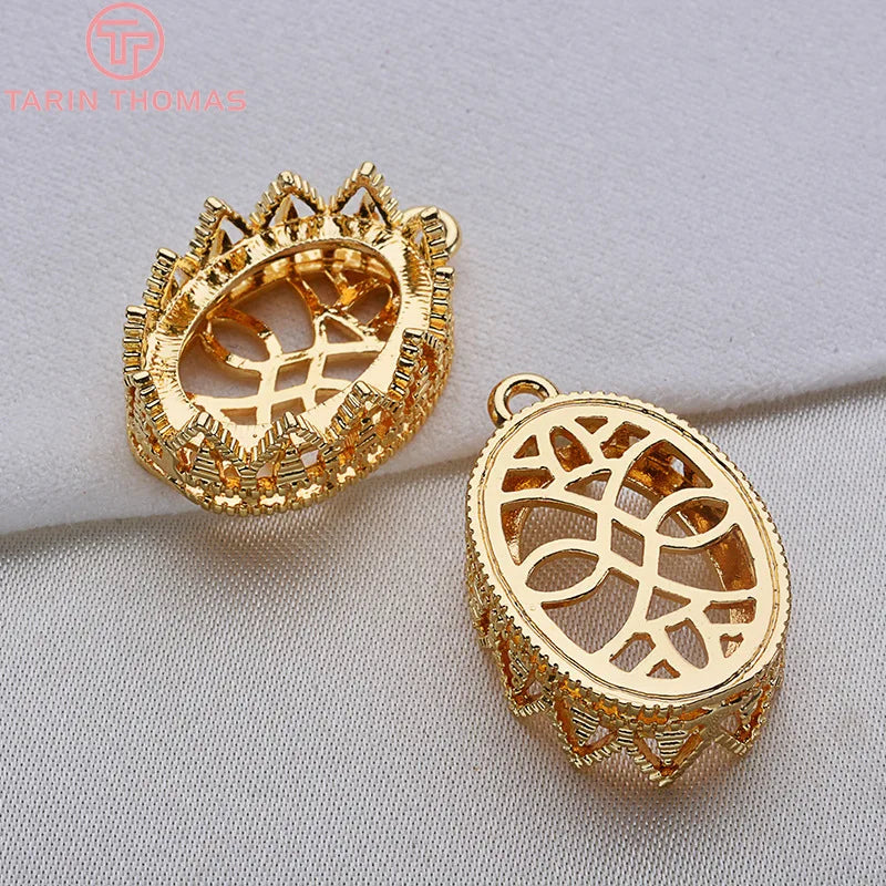 6PCS 13x18MM Oval Shaped Charms Pendants for Jewelry Making
