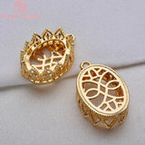 6PCS 13x18MM Oval Shaped Charms Pendants for Jewelry Making