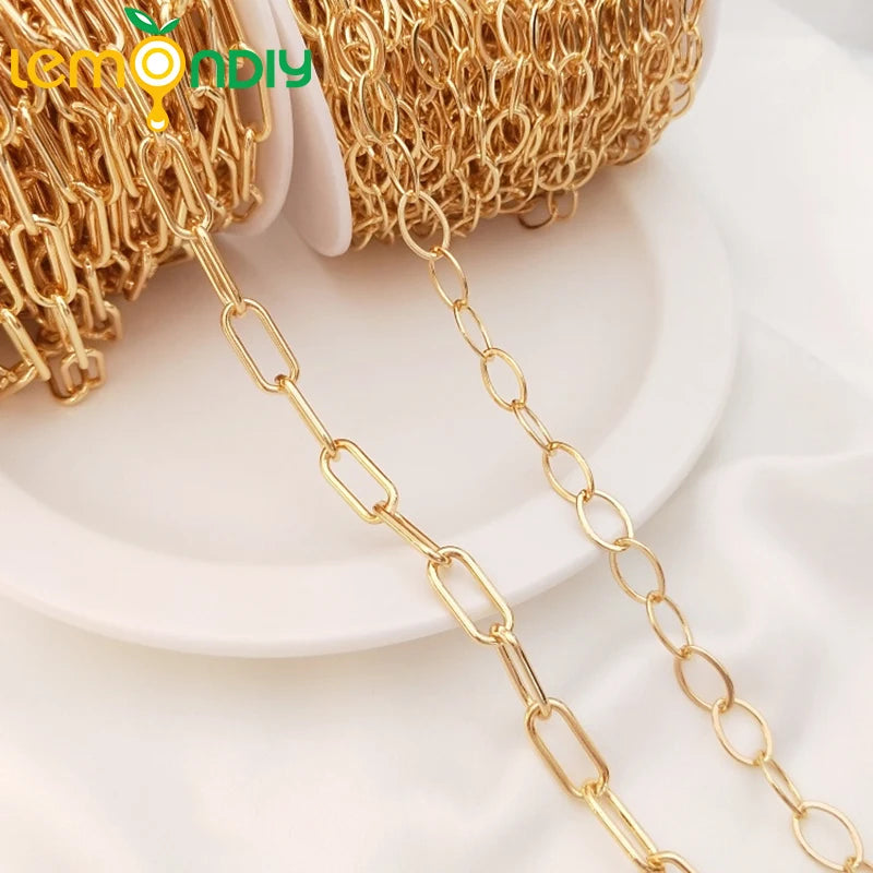18K Brass Chain for Bracelet Necklace DIY Jewelry Accessories