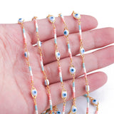 Copper Eyes Multicolor Beads Chain Diy Bracelet Making