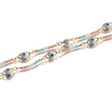 Copper Eyes Multicolor Beads Chain Diy Bracelet Making