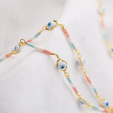 Copper Eyes Multicolor Beads Chain Diy Bracelet Making