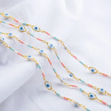 Copper Eyes Multicolor Beads Chain Diy Bracelet Making