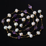 Stainless Steel Chain Natural Stones Beads Pearls Jewelry Making Gift
