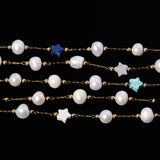 Stainless Steel Pearls Star Rose Quartz Lapis Lazuli Agates Turquoise Beads