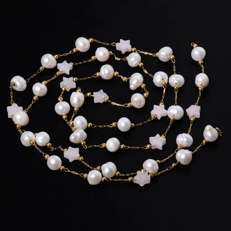 Stainless Steel Pearls Star Rose Quartz Lapis Lazuli Agates Turquoise Beads