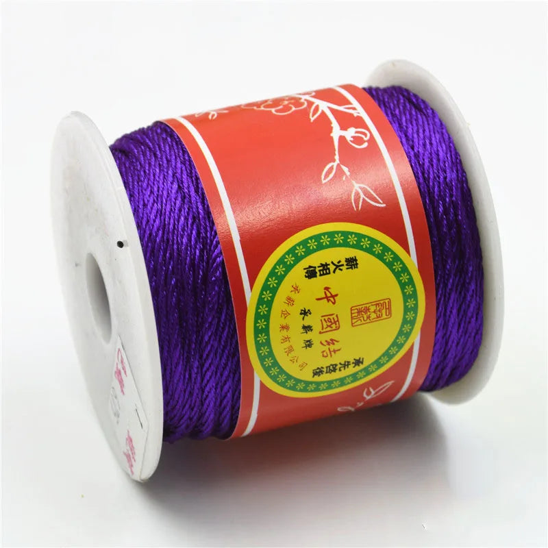 50M 1mm Nylon String Chinese Knotting Satin Braided Cord Beading Thread
