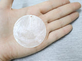 50Pcs Natural Mirror Freshwater Shell Flat Round Beads DIY Jewellery Making