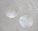 50Pcs Natural Mirror Freshwater Shell Flat Round Beads DIY Jewellery Making