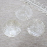 50Pcs Natural Mirror Freshwater Shell Flat Round Beads DIY Jewellery Making